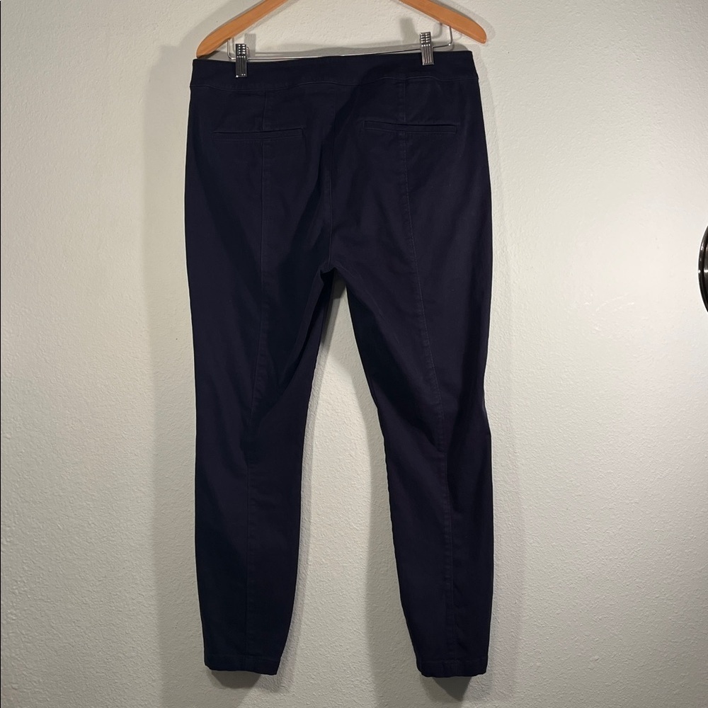 LOFT Dark Blue Trousers straight leg style pockets in front and back women’s 12 - Picture 3 of 13